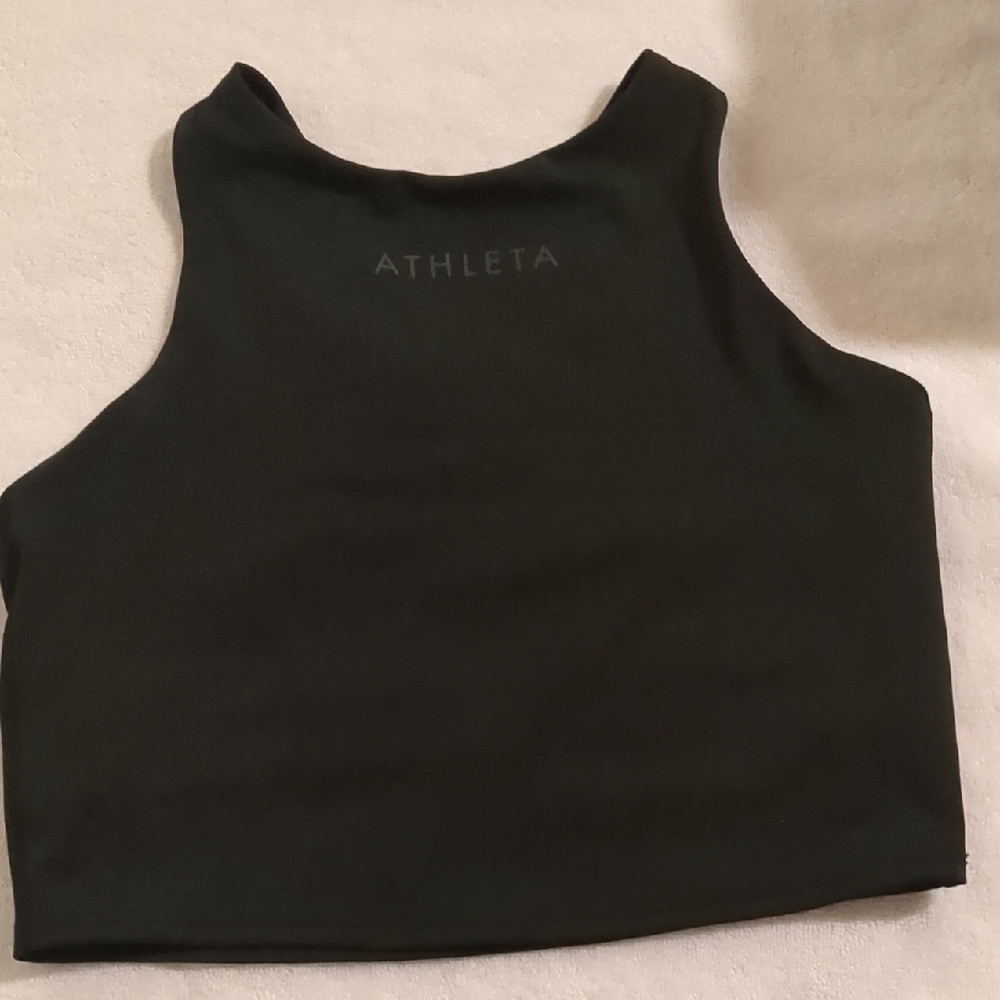 Athleta Black Fitted Crop Tank Top